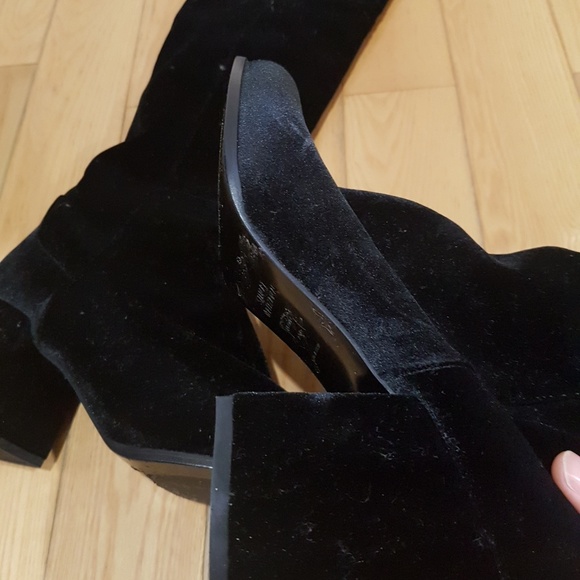 Stuart weitzman Lowjack Velvet Block Heel Boot